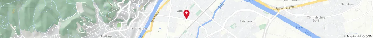 Map representation of the location for Saggen-Apotheke in 6020 Innsbruck
